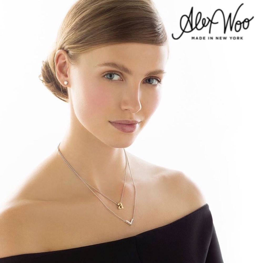 Alex Woo Sterling Silver Chevron Pendant Necklace